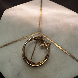 Chic Gold Circular Brooch